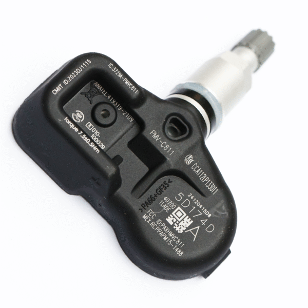 Side view of TPMS Sensor for Nissan and Infiniti, Model PWV-C811.
