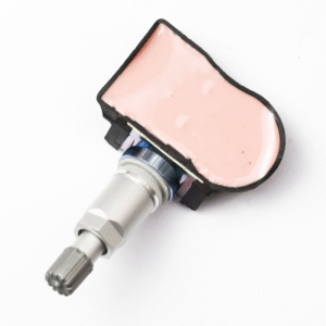 Close-up view of the Mazda and Abbas TPMS sensor BHB637140 with cover