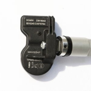 Close-up view of the original TPMS sensor for Baojun Wuling, highlighting the model number.