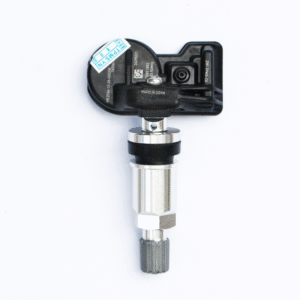 Close-up view of the original TPMS sensor for Buick Chevrolet, highlighting the model number.