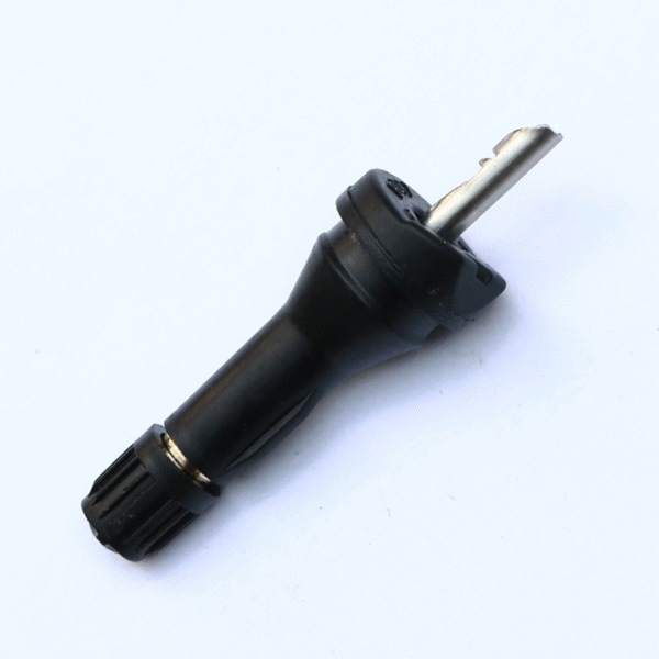 Side view of TPMS valve for tire pressure monitoring system (TPMS) repair kit.