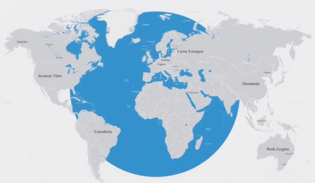 Map showing TPMS sensor front rear position differentiation standards in different countries.