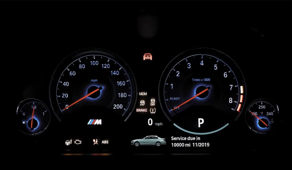 TPMS warning light on vehicle dashboard indicating the need for sensor front rear position differentiation.