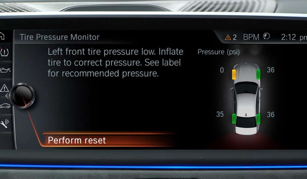 Diagram showing TPMS sensor front rear position differentiation through automatic learning.
