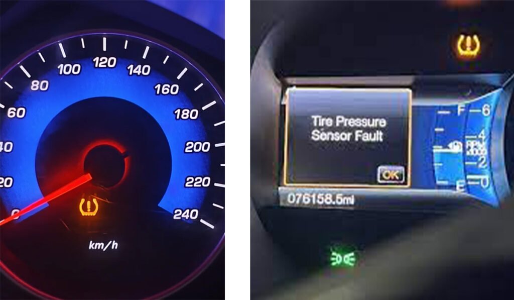 Dashboard warning lights comparison for tpms sensor battery across North America, Europe, Asia, and Australia
